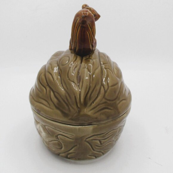 Vintage 1982 Houston Foods Ceramic Squirrel & Acorn Dish With Lid - Picture 4 of 6